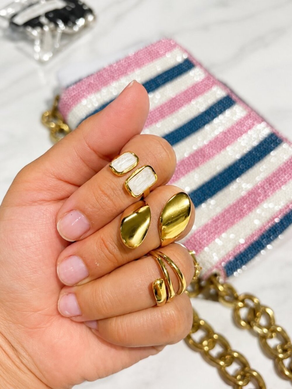 Statement Ring bundle size 6-7